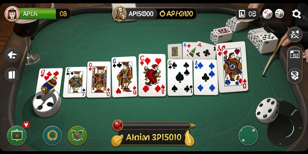 Tangkapan layar utama API5000 menampilkan gameplay domino yang seru dan kompetitif.