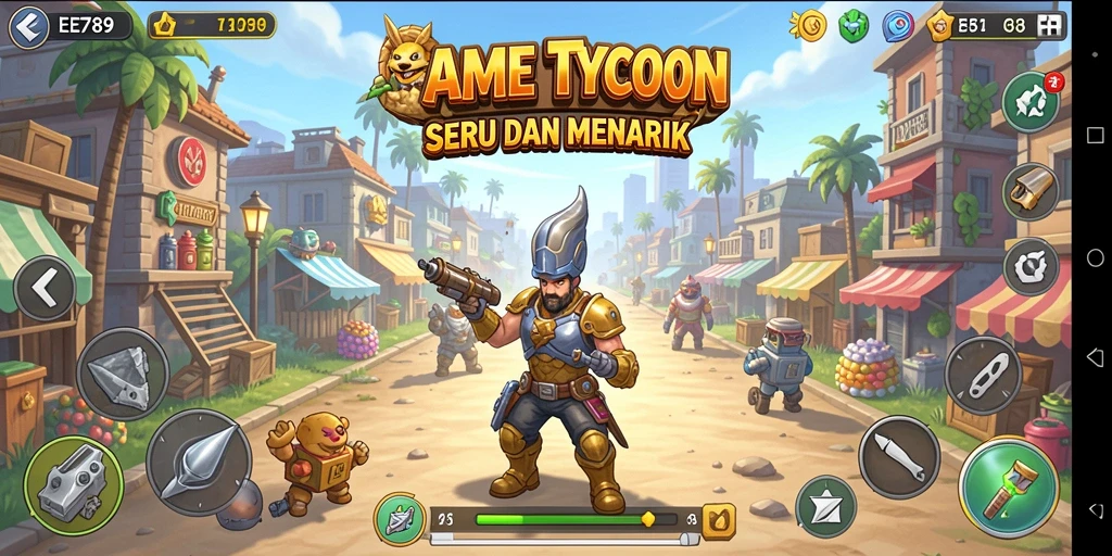 Tampilan gameplay menarik dari EE789 yang menunjukkan manajemen bisnis Tycoon.