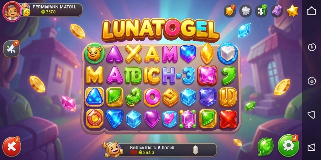 Tampilan gameplay LUNATOGEL yang seru dan penuh warna.