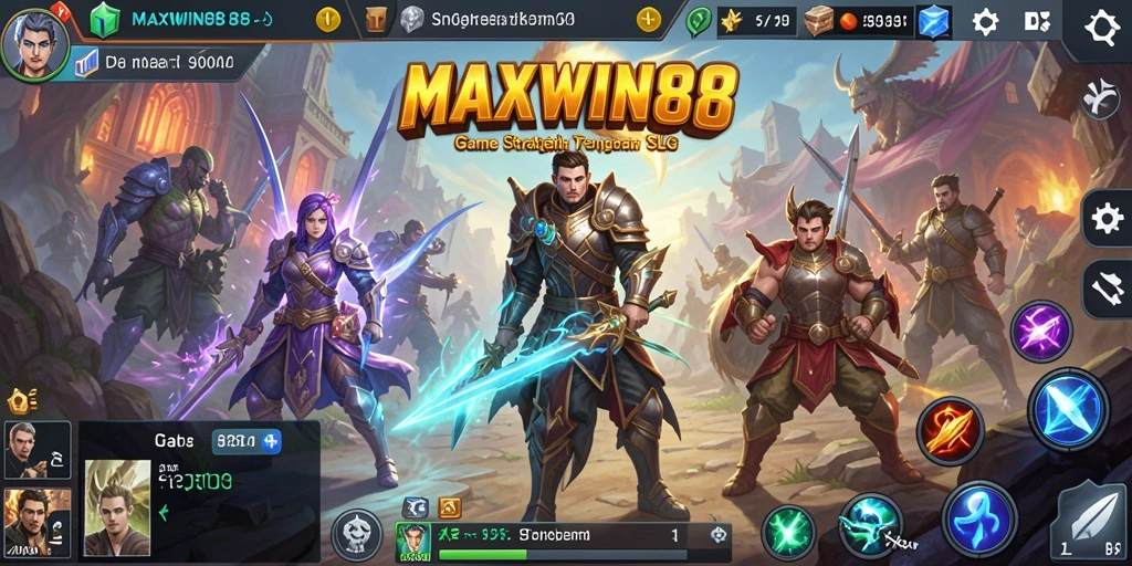 Tangkapan layar gameplay MAXWIN88 yang menunjukkan pertempuran strategis yang intens.