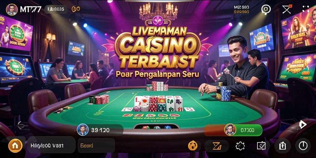 Tampilan seru gameplay Live Casino di MT777 dengan dealer profesional.