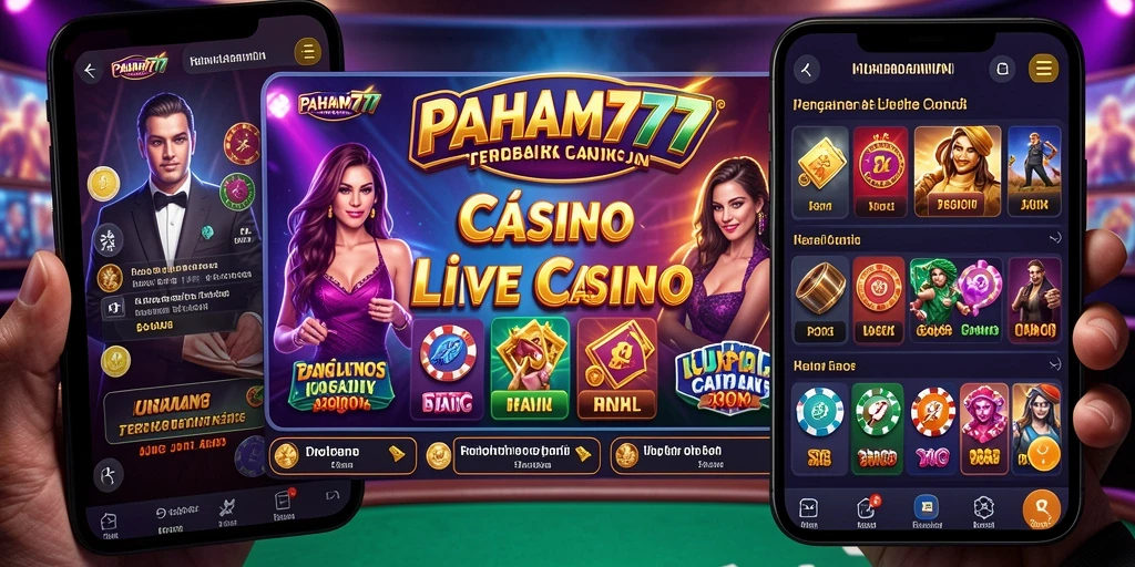 Tampilan Live Casino PAHAM777 dengan dealer dan pemain lainnya.