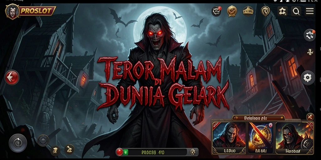 Screenshot gameplay menakutkan dari PROSLOT menunjukkan suasana horror yang mendalam.