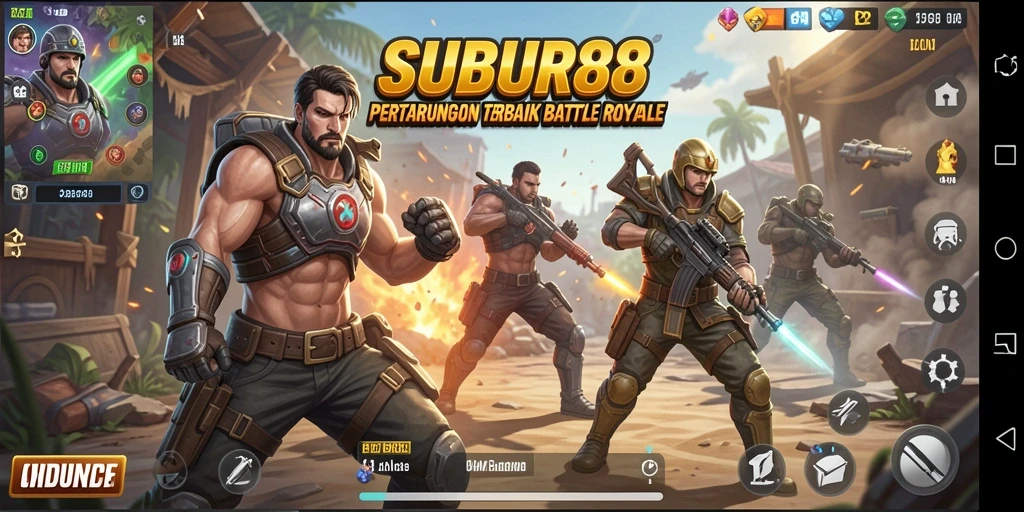 Tangkapan layar SUBUR88 menampilkan momen mendebarkan dalam Battle Royale.