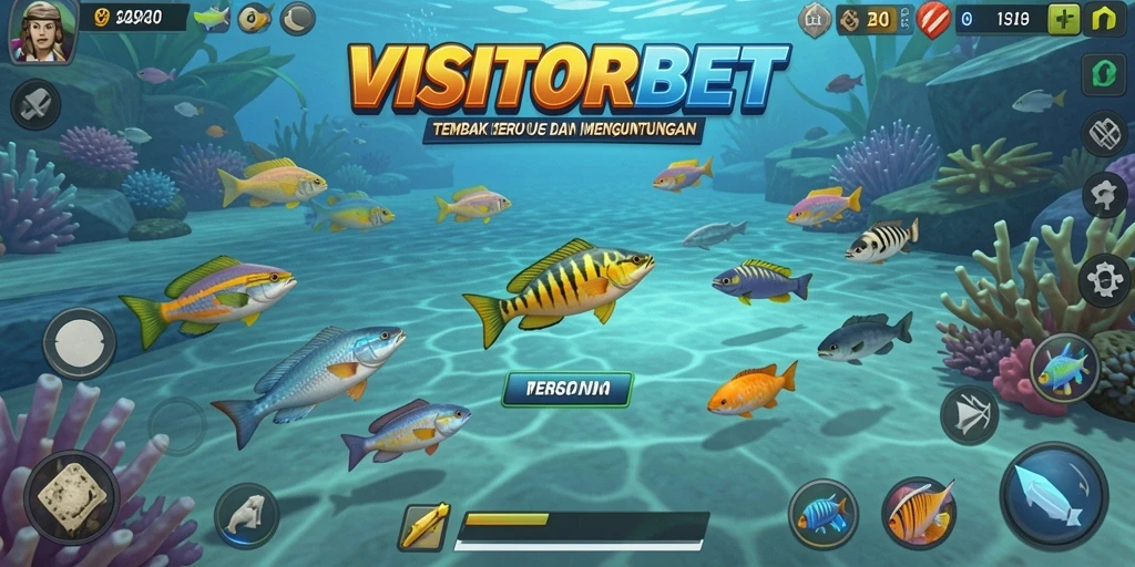 Tampilan gameplay menarik dalam permainan Tembak Ikan VISITORBET.