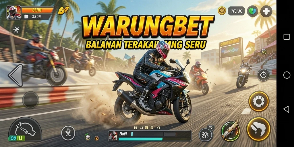 Tampilkan gameplay mendebarkan dari balapan motor di WARUNGBET.
